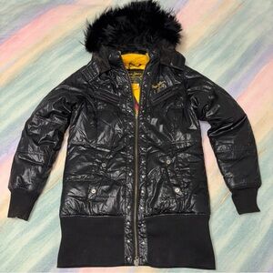Pepe Jeans Old School Vintage 90s fur trimmed Down Winter jackets size M